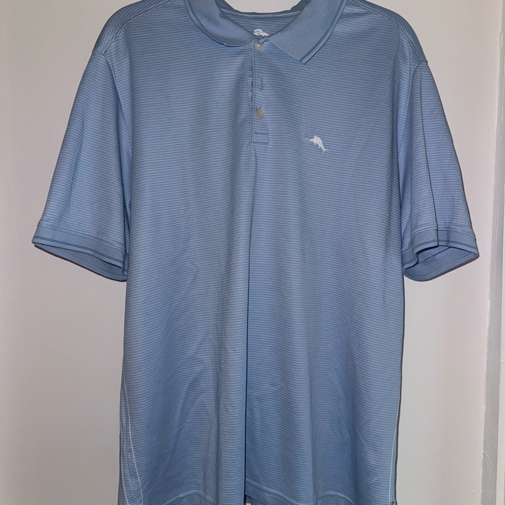 Tommy Bahama Men's Blue Stripe Polo Shirt - NWOT